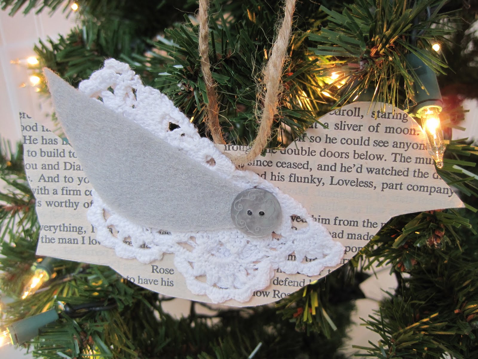 {Beautiful Nest} For the Birds {Paper, Book and Doily Ornament}