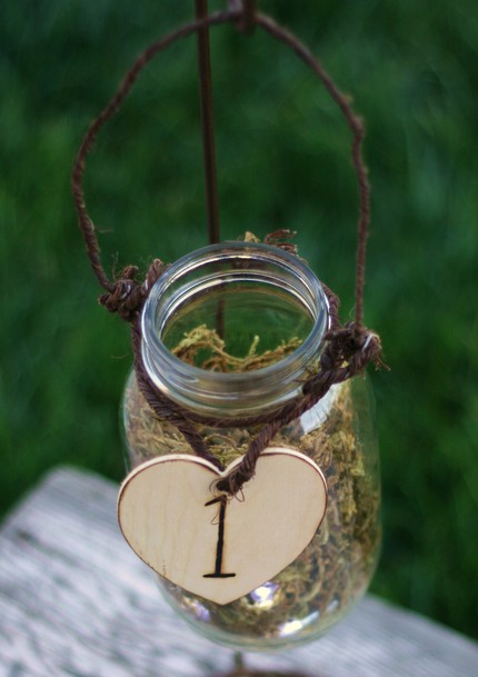  Glass Jar Outdoor Rustic Wedding Decoration TABLE NUMBER Candles Firefly 