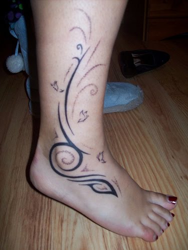peace and love foot tattoos. of Flower Foot Tattoos
