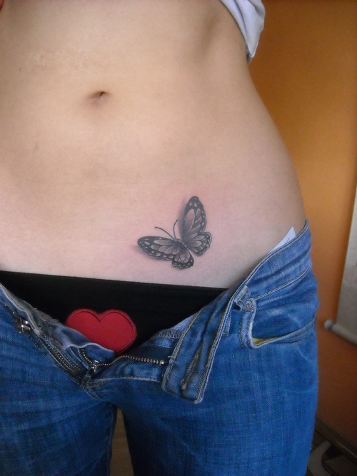 girls tattoos on hip. Girl Hip Tattoos. butterfly