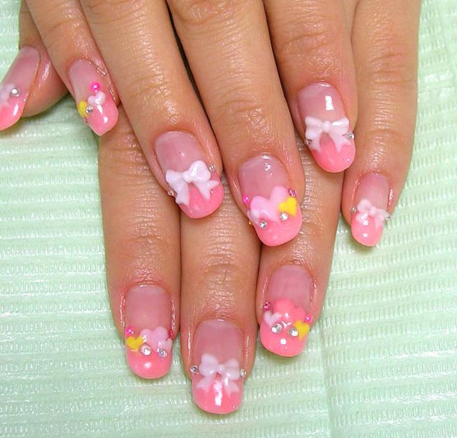 day nail art. Heart French