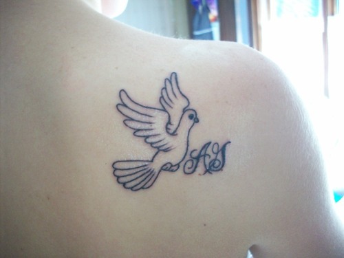 This dove tattoo was designed for my brother to represent his wife, Steph.