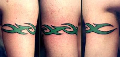 Green Tribal Armband Tattoo