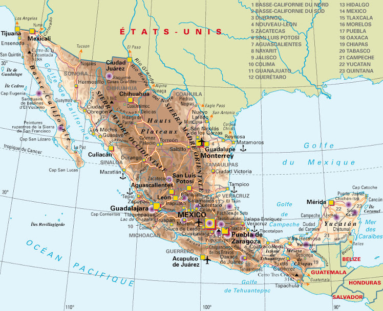 Carte Mexique