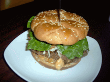 Sink your tastebuds into a juicy "Cornerstone" hamburger