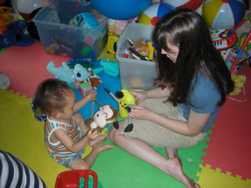 Julie playing at the Special Needs Orphanage