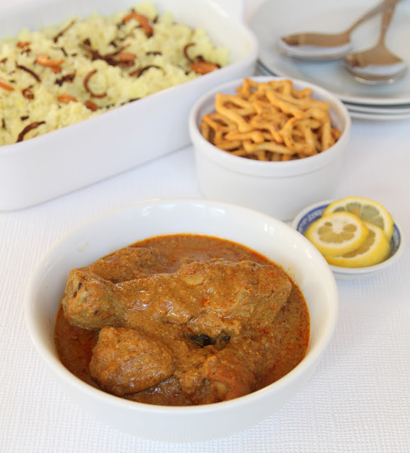 My Kitchen Antics Kashmiri chicken curry with cumin flavoured rice