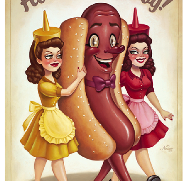 nouar's numnums Hot Diggity Dog! Print available now on ETSY.