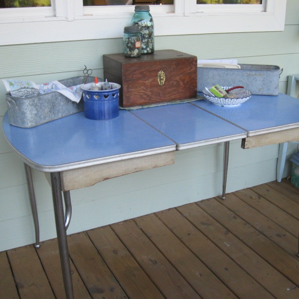 First A Dream Vintage Blue Formica Table Vintage Blue Formica Table