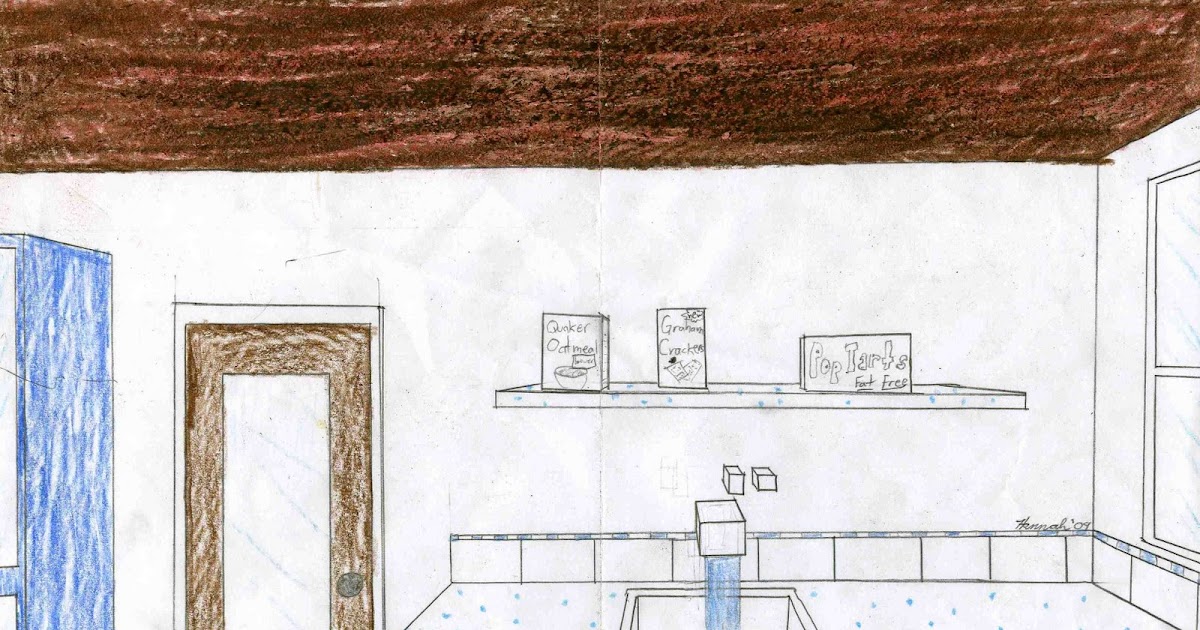 Blue and Brown Kitchen Design