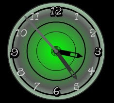 green concentric free flash clock