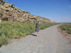 Steve taking a picture of the petroglyphs