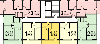 План размещение квартир в доме по проекту II-68