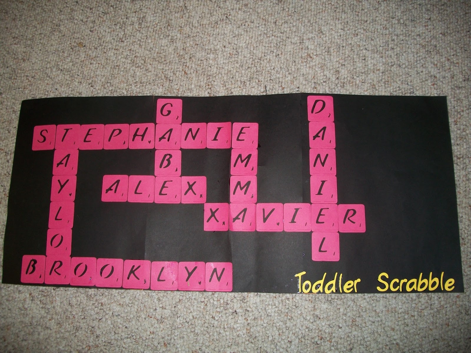 My Creative Cricut Classroom Class name display Scrabble Board style