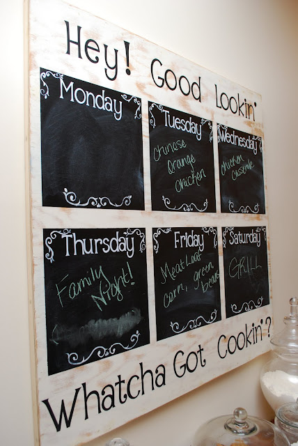 Chalkboard Menu Board from Fussy Monkey Business - 8 DIY Menu Planner Ideas