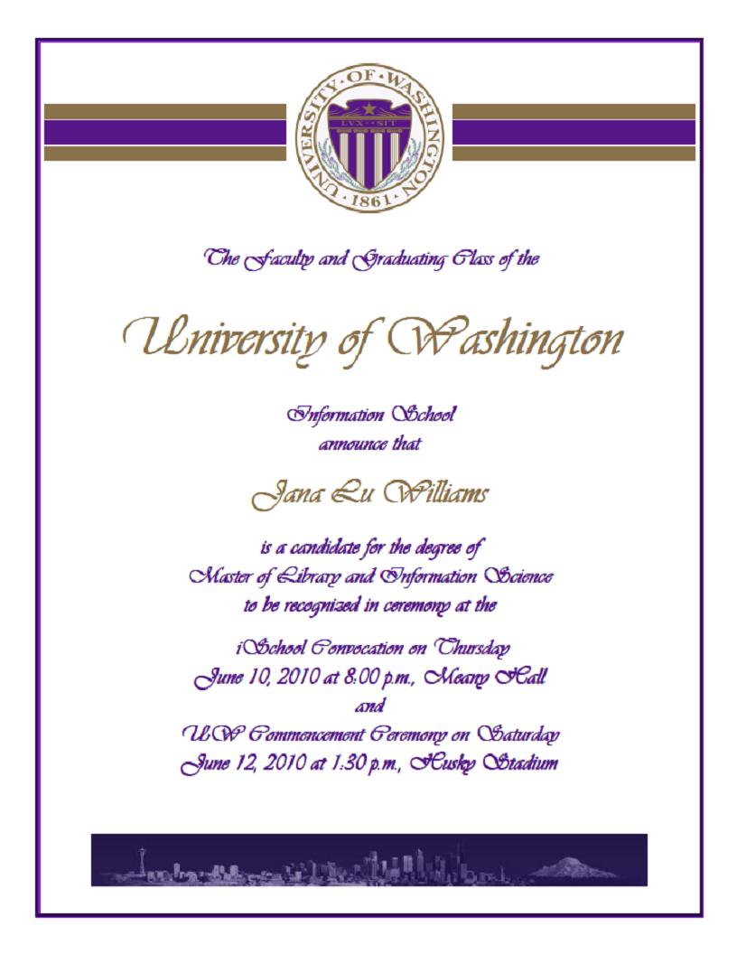 University Graduation Announcement