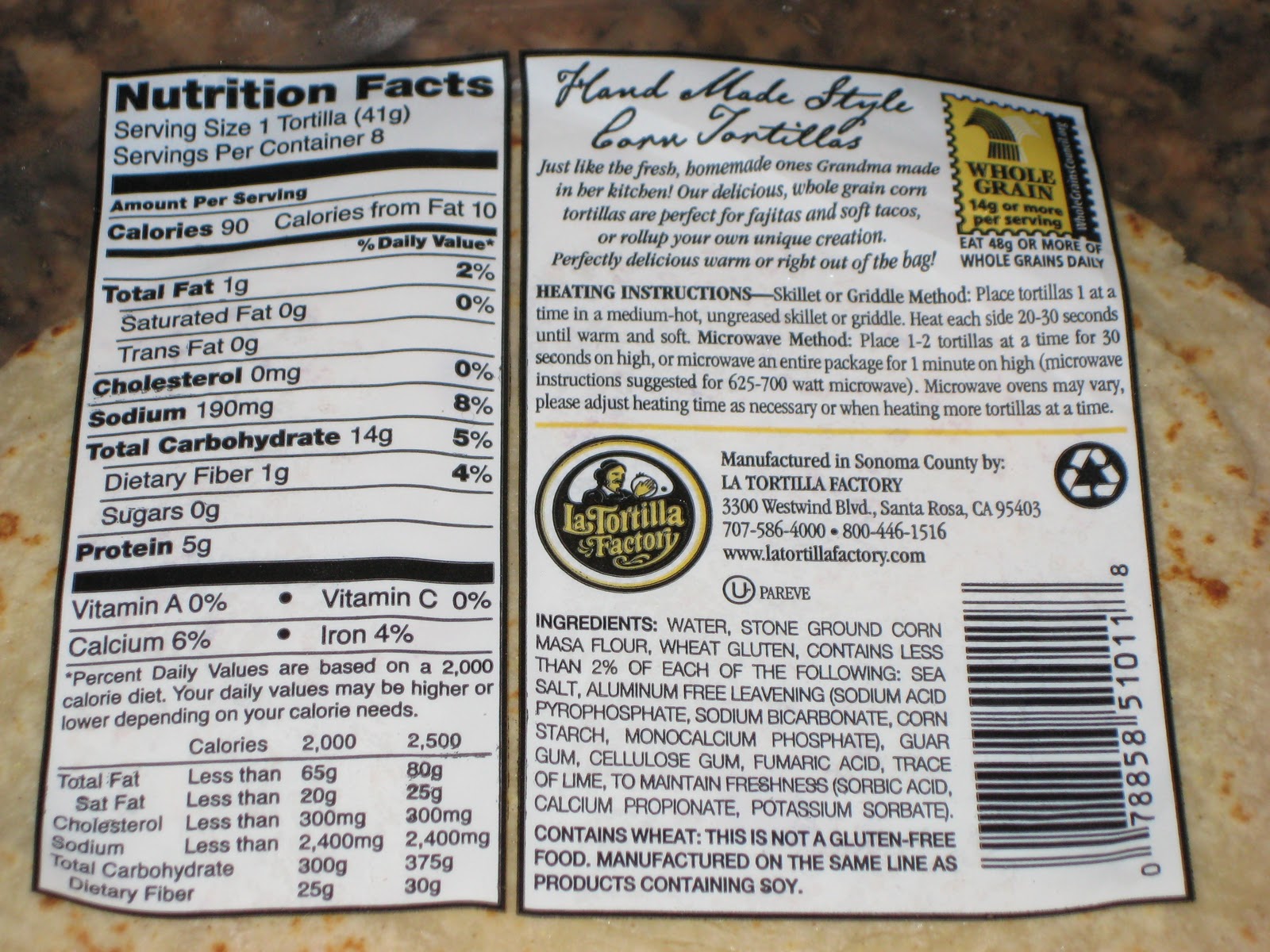 white tortilla calories