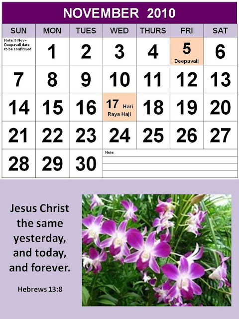 calendar 2010 november.