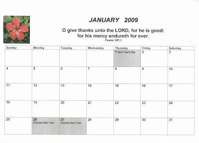 free homemade calendar 2009 or