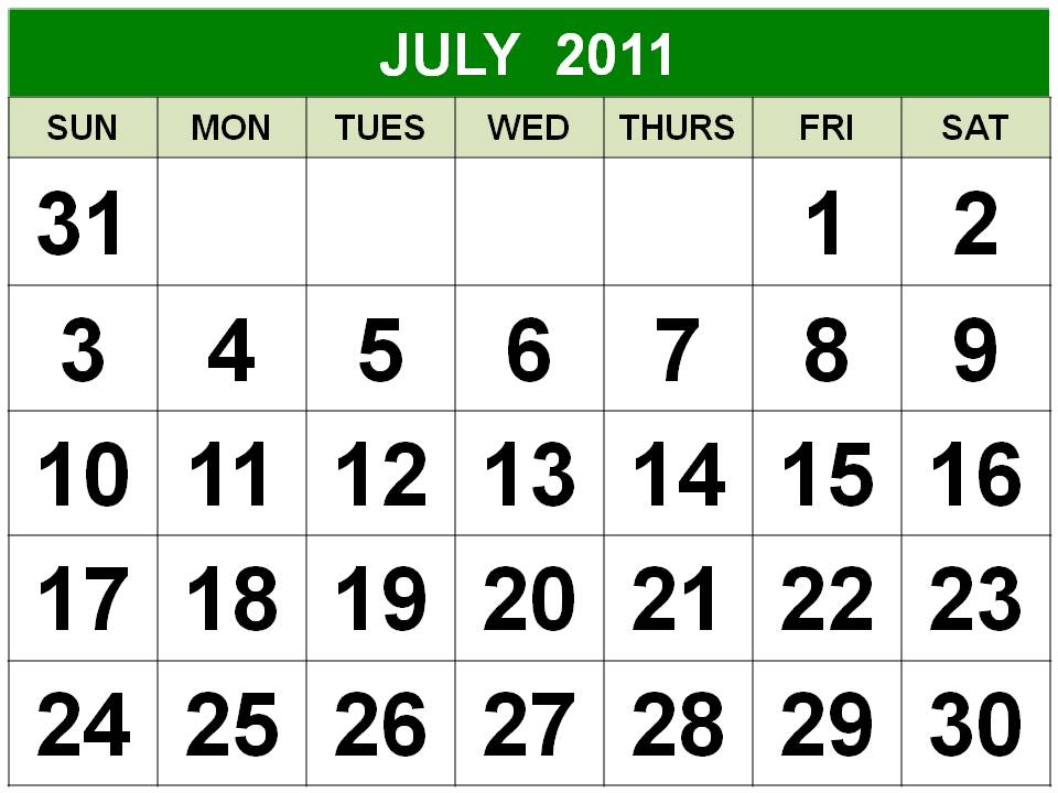 calendar 2011 printable