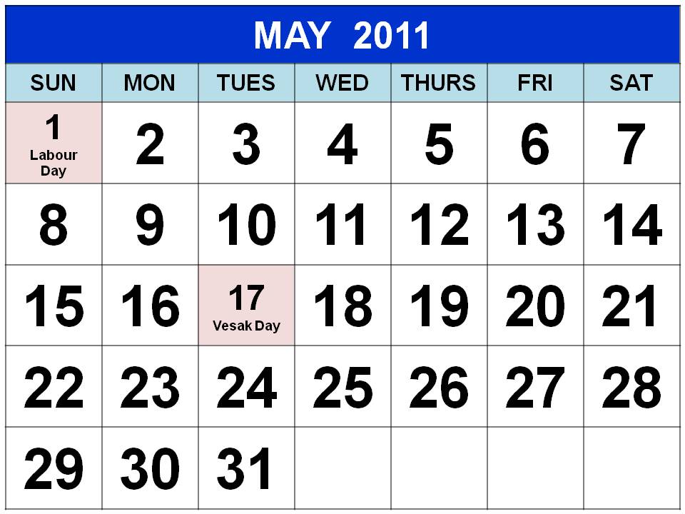 may calendar 2011 template. 2011 calendar template