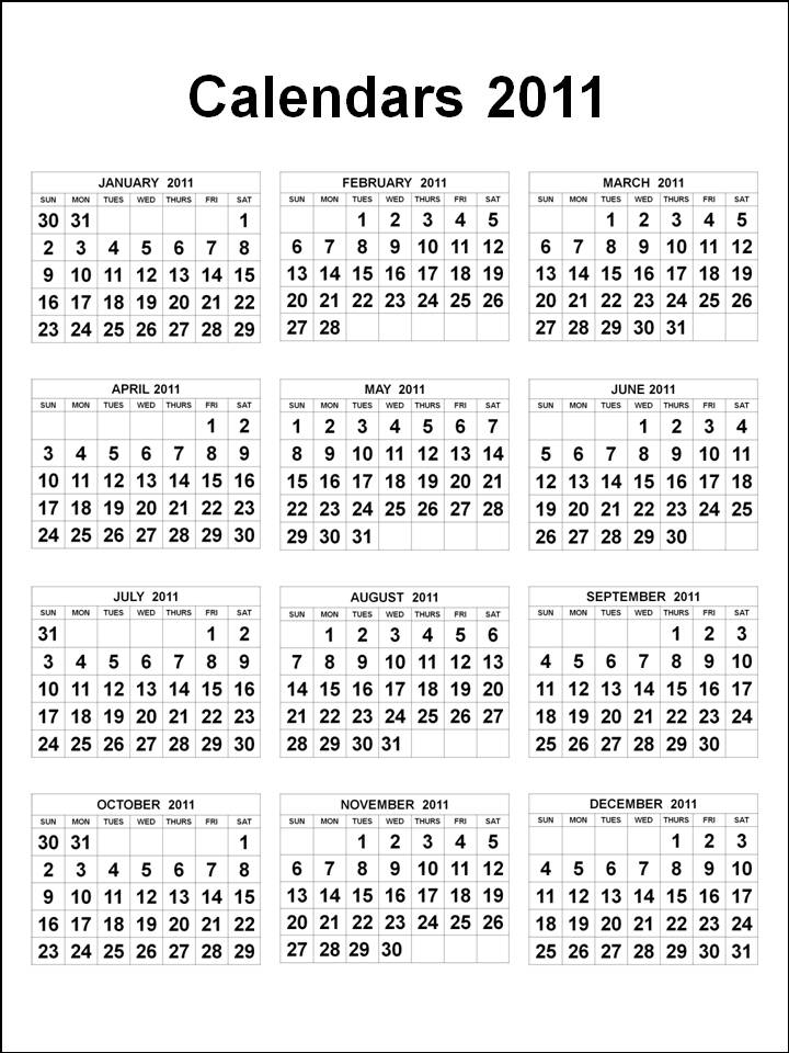 annual calendar 2011 one page. +calendar+2011 page annual