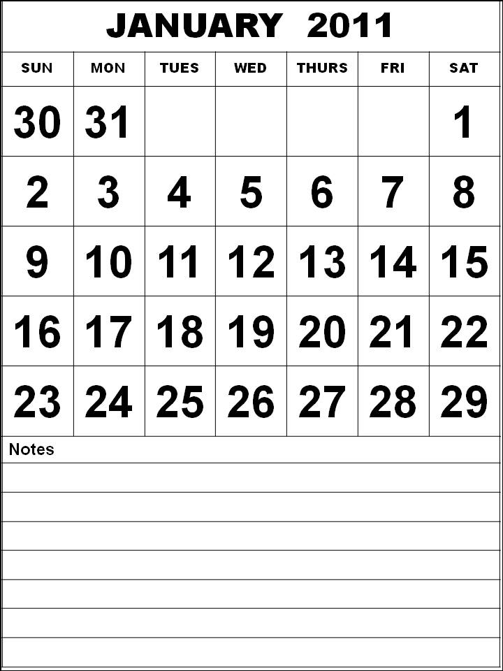 monthly calendar template