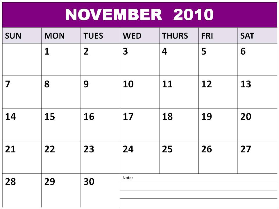 november 2010 calendar printable. calendar our printable