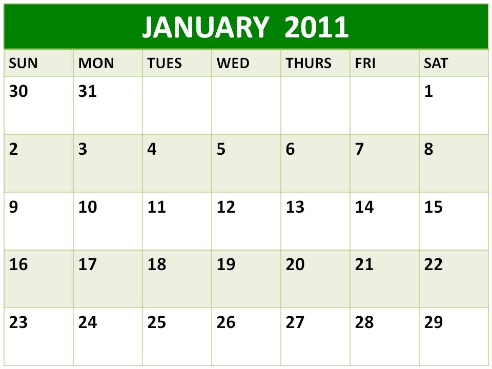 2011 daily calendar template. 2011 daily calendar template.