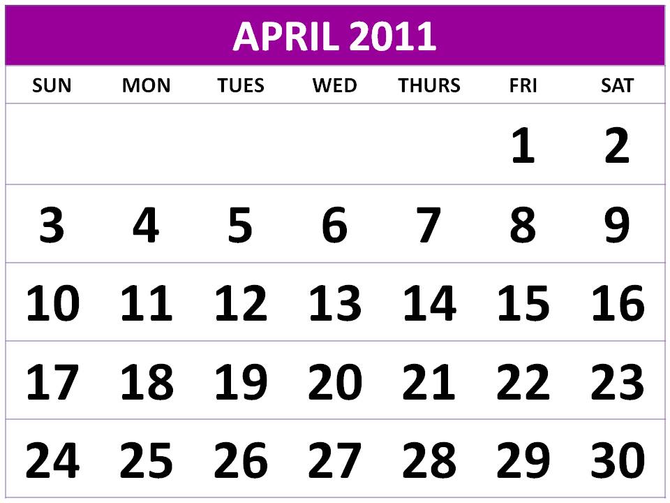 april 2011 calendar printable free. april 2011 calendar printable