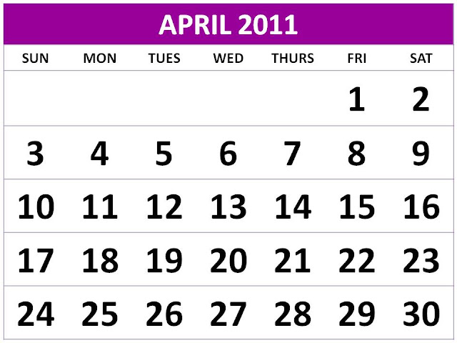 weekly calendar 2011 printable. calendar 2011 printable april.