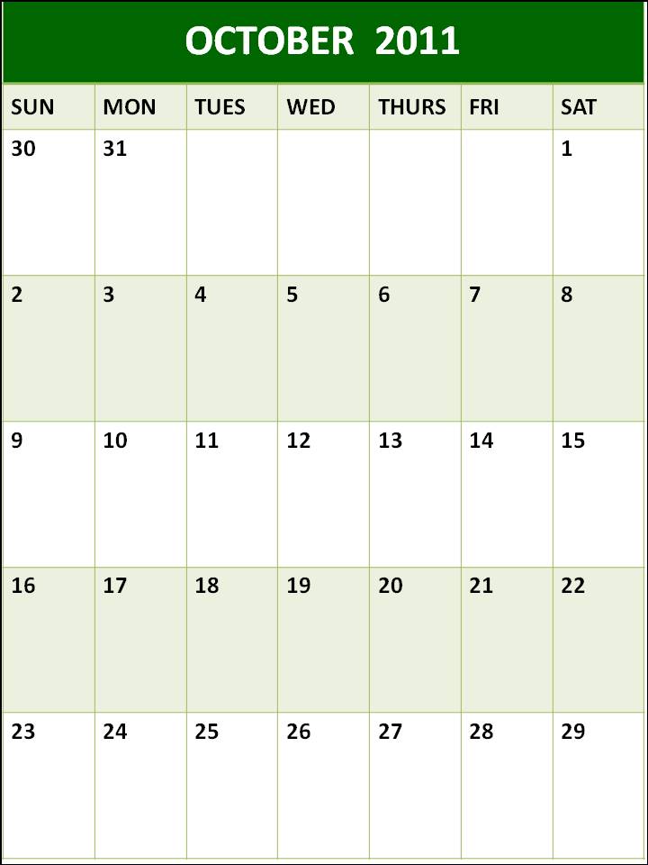 calendar for october 2011. +calendar+october+2011