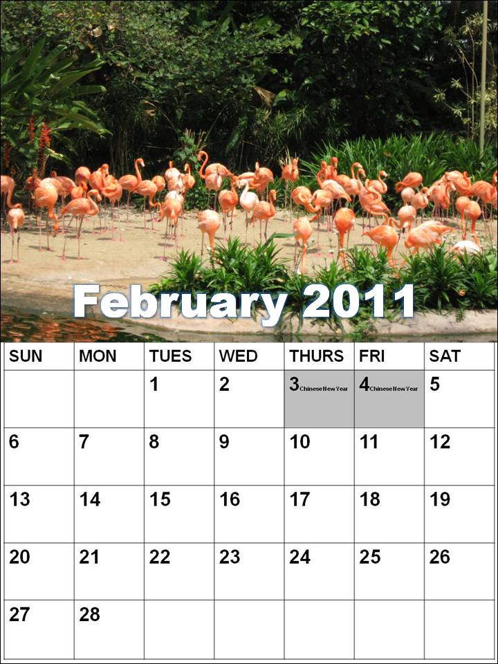 february 2011 calendar with holidays. Free February 2011 Calendar