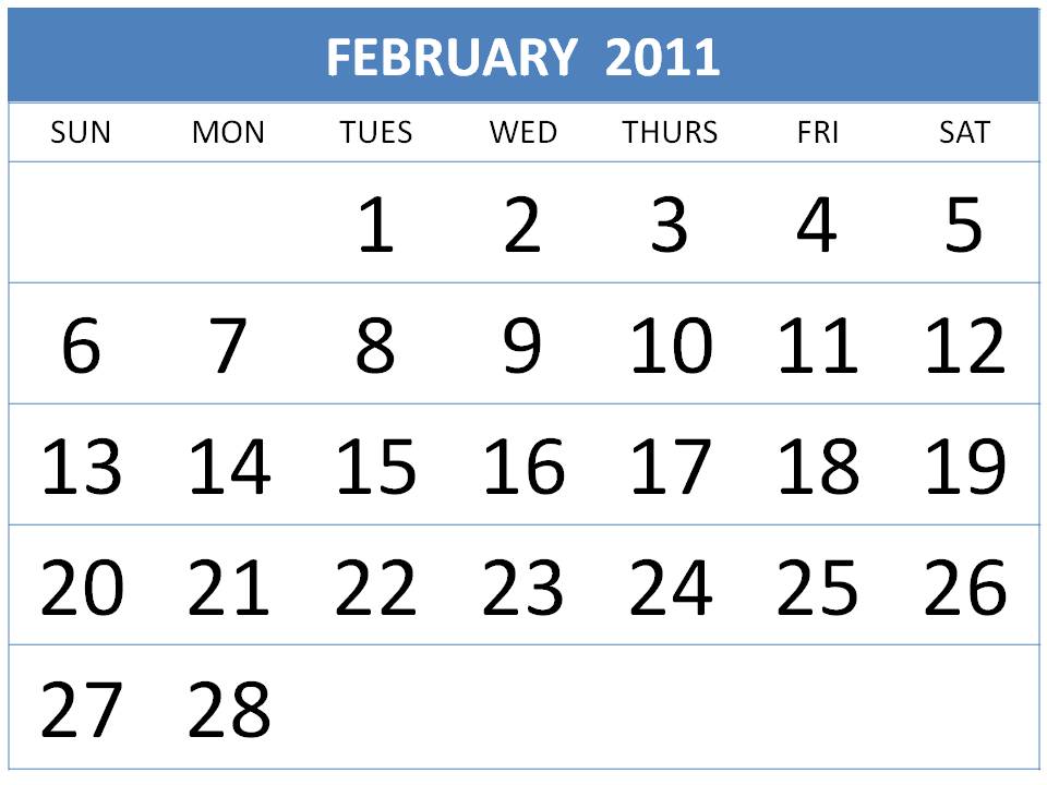 february calendar template february calendar template