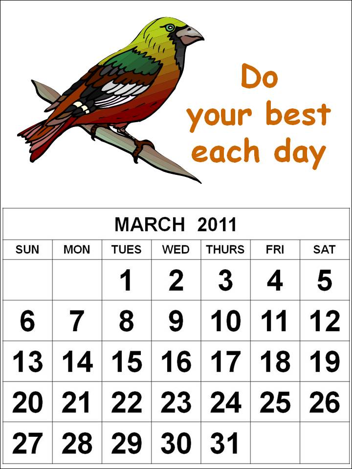 calendars march 2011. MARCH 2011 PRINTABLE CALENDAR