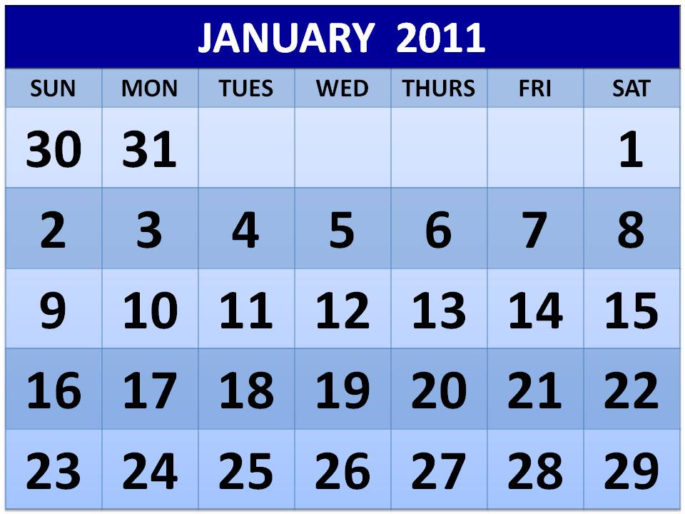 calendar 2011 printable