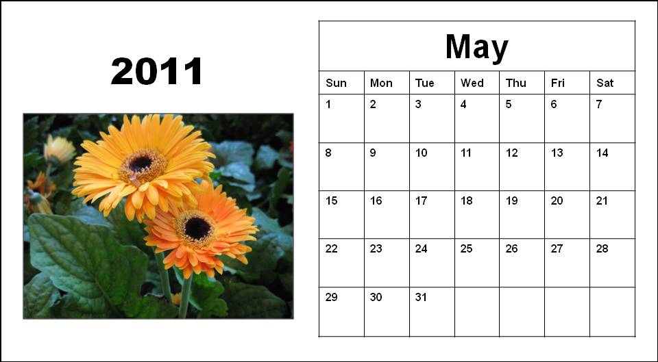 2011 may calendar printable. Monthly blank calendars for