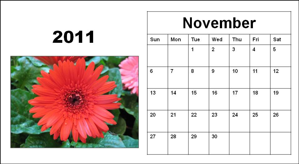 november 2011 calendar with
