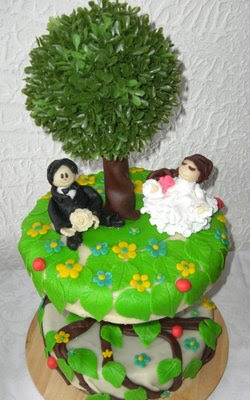 Torte4u Hochzeitstorte Paar Am Garten