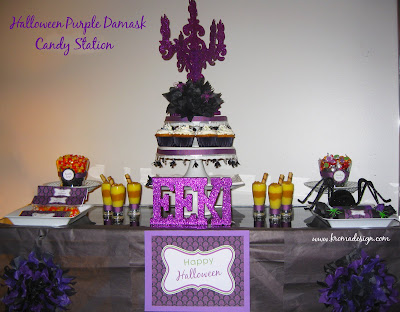 Halloween Purple Damask Collection contains a color scheme of purple 