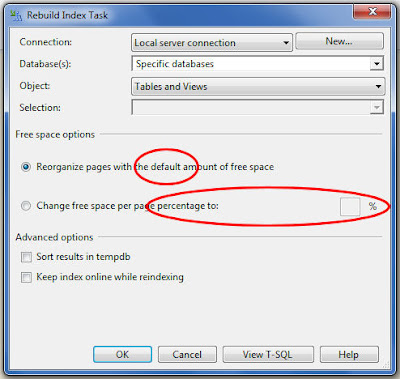 Rebuild Index Dialog