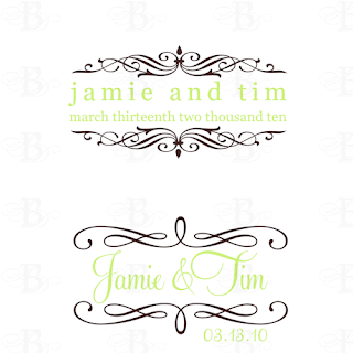 spring green chocolate brown wedding monogram design
