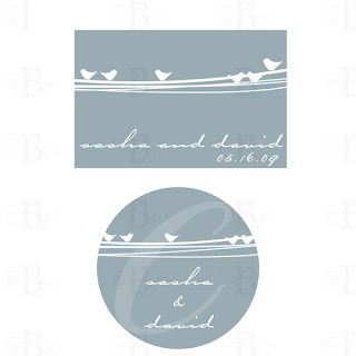 wedding monogram design logo bird