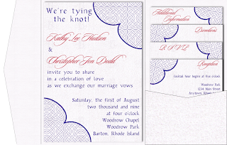 Kathy and Chris's Invitation Design- Inside View custom celtic pocketfold wedding invitation design