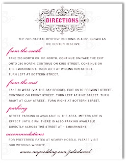 Directions Card direction insert card