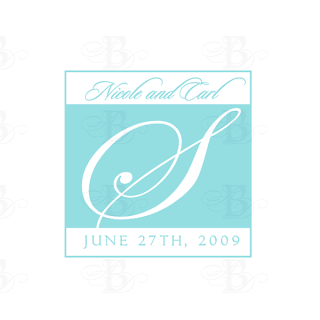 tiffany blue wedding monogram logo design