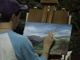 Aaron painting during concert