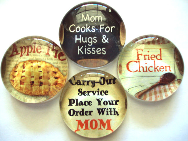 Retro Kitchen Glass Magnets