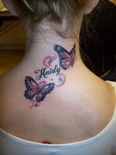 Nice Neck Tattoo Ideas With Butterfly Design  Image For Female Galleries