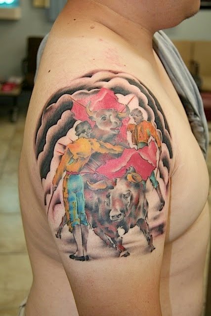 Bull Tattoos With Image Bull Shoulder Tattoo 2